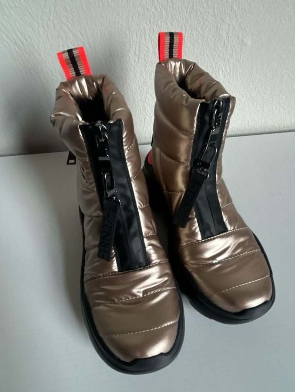 Naturalizer x Think Royln Shadow Dancer Metallic Gold Puffer Zip Boots